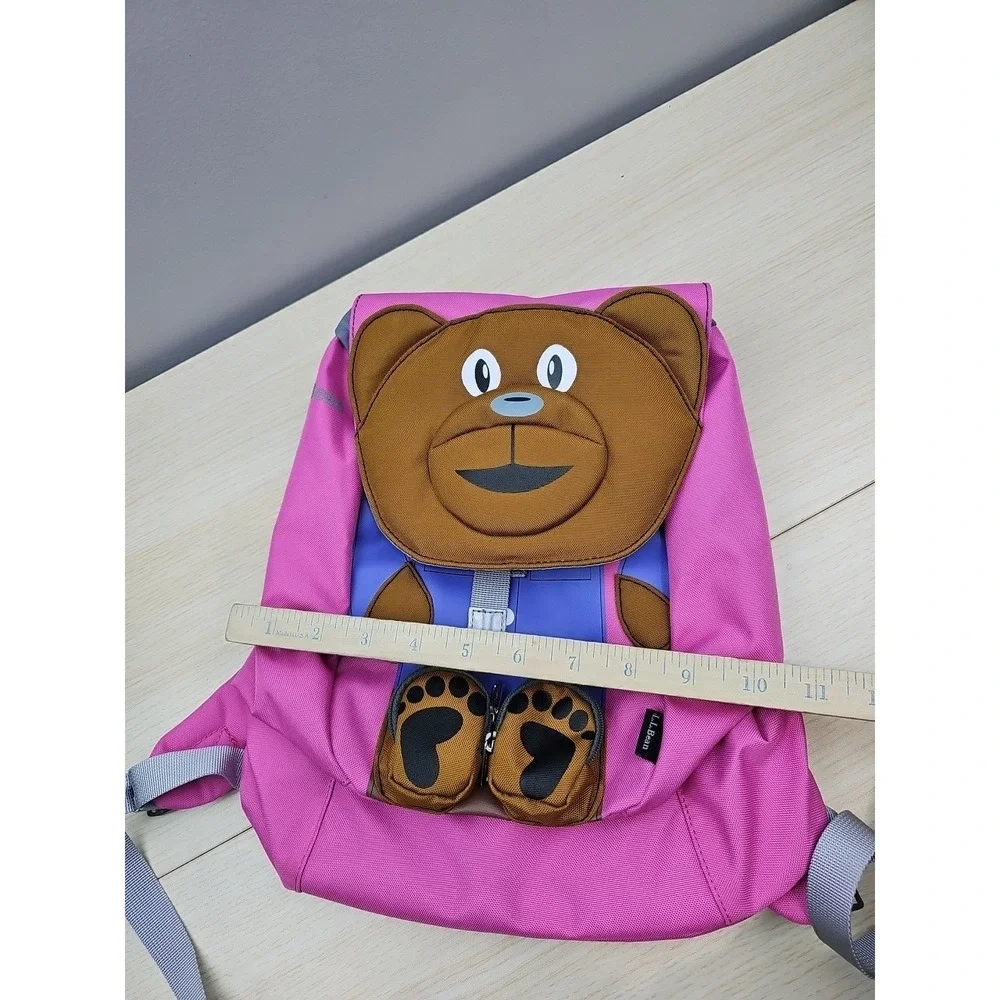 L.L.Bean Critter Pack Kids Backpack Bear Pink Cute‎ Animal Children's School Bag